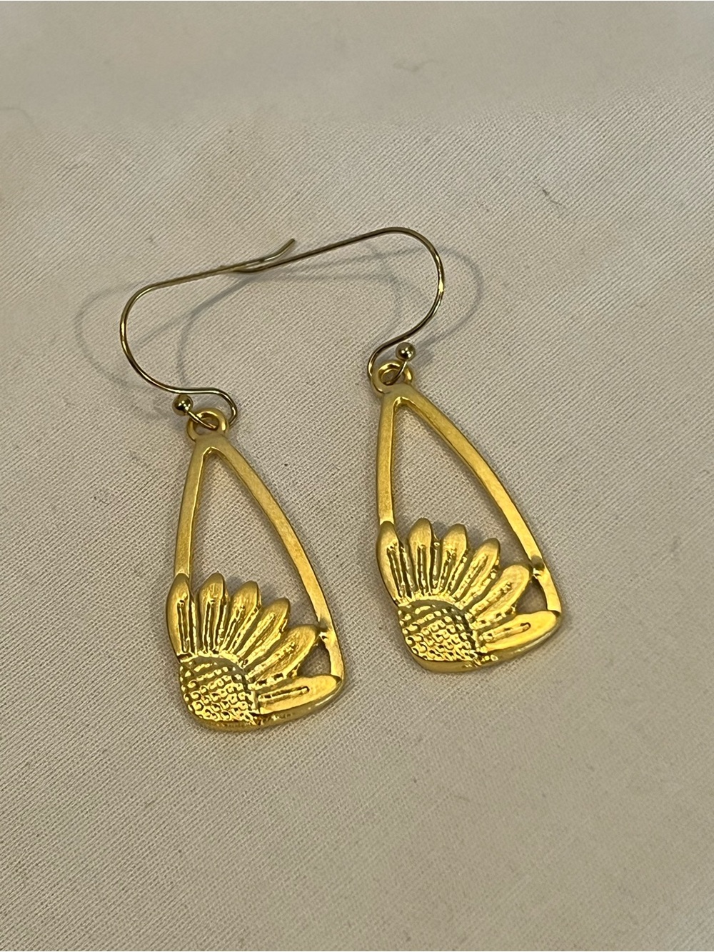 Golden Sunflower Earrings - Picture 2 of 2